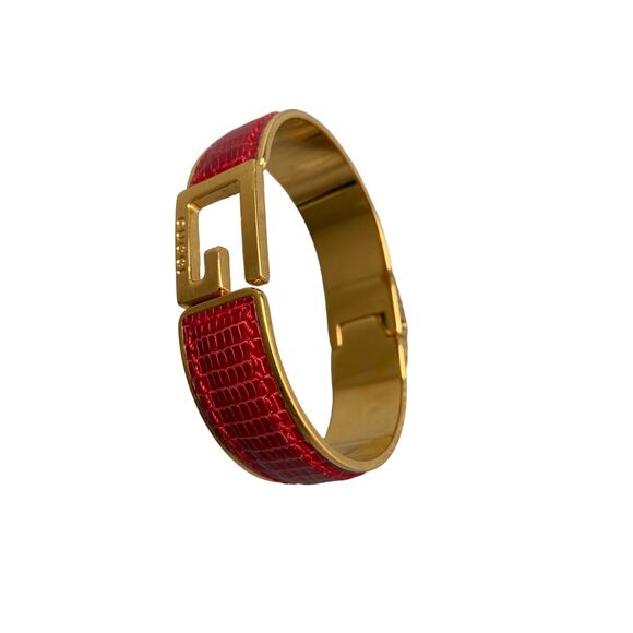 Gucci Authentic Red Leather Bangle Bracelet 8 Inch - Picture 4 of 5